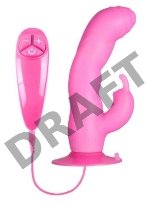 Розовый вибратор с клиторальным стимулятором BUNNY ICY - 18 см.