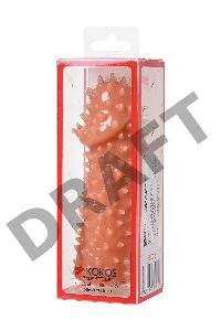 Насадка KOKOS  с дополнительной стимуляцией, реалистичная, TPE, бежевый, 12.7 см