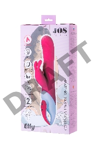 Вибратор с клиторальным стимулятором JOS ELLY, с подогревом, силикон, розовый, 21,5 см