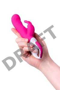 Вибратор с клиторальным стимулятором JOS ELLY, с подогревом, силикон, розовый, 21,5 см