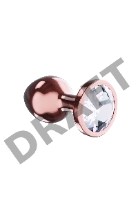 Пробка цвета розового золота с прозрачным кристаллом Diamond Moonstone Shine S - 7,2 см.