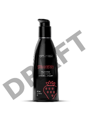 Лубрикант на водной основе с ароматом клубники Wicked Aqua Strawberry - 60 мл.