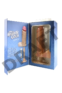 Вибромассажер реалистик 8 с мошонкой на присоске The Realistic Cock UR3 Vibrating 8” - White