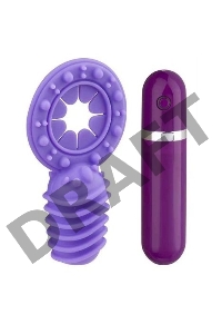 Фиолетовое эрекционное виброкольцо с 10 режимами вибрации Dash