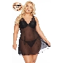 Комбинация и стринги SoftLine Collection Berta, черный, XL