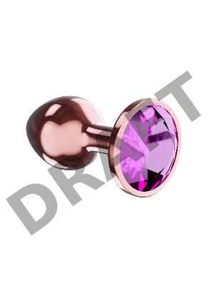 Пробка цвета розового золота с лиловым кристаллом Diamond Quartz Shine L - 8,3 см.