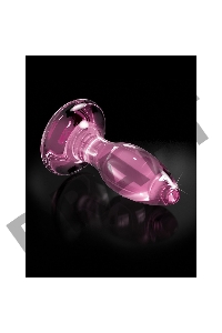 Стеклянная пробка с силиконовой присоской, розовая