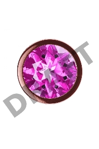 Пробка цвета розового золота с лиловым кристаллом Diamond Quartz Shine S - 7,2 см.