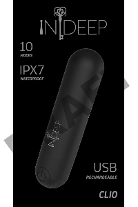 Черная перезаряжаемая вибропуля Clio - 7,6 см.
