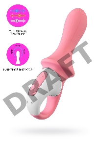 Нереалистичный вибратор Satisfyer Air Pump Booty 5, силикон, розовый, 15 см.