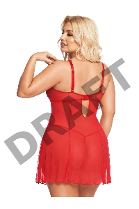 Комбинация и стринги SoftLine Collection Berta, красный, XL