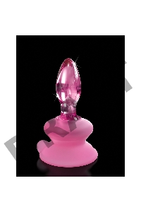 Стеклянная пробка с силиконовой присоской, розовая