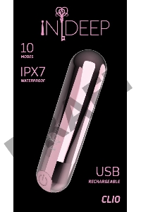 Розовая перезаряжаемая вибропуля Clio - 7,6 см.