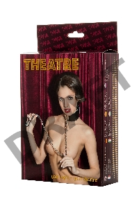 Ошейник TOYFA Theatre кожаный с поводком черный