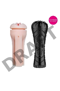 Мастурбатор-вагина в черной тубе без вибрации