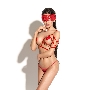 Портупея Me Seduce Queen of hearts Hussard, красная, S/M