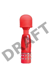 Красный жезловый мини-вибратор с кристаллами Mini Massager Love Edition