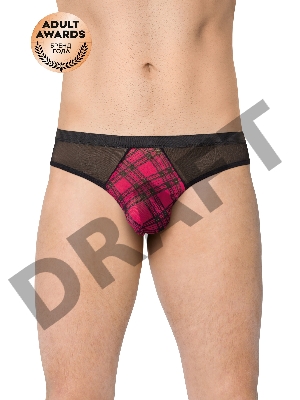 Трусы мужские с клетчатой вставской SoftLine Collection, черный, M/L
