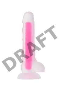 Фаллоимитатор Штучки-Дрючки светящийся в темноте, силикон, прозрачный, 20 см