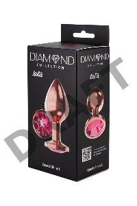 Пробка цвета розового золота с лиловым кристаллом Diamond Quartz Shine L - 8,3 см.