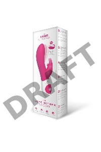 Ярко-розовый вибромассажёр The Come Hither Rabbit с клиторальным отростком - 22 см.
