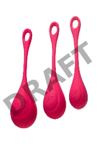 Набор вагинальных шариков Satisfyer YONI, силикон, красный, Ø 2 см.
