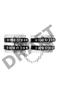 Оковы Pecado BDSM, мягкие, с двумя ремешками, с люверсами, натуральная кожа, бело-чёрные