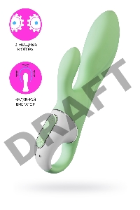 Нереалистичный вибратор Satisfyer Air Pump Bunny 5, силикон, зеленый, 15 см.