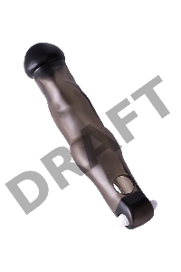 Насадка ToyFa XLover, для увеличения размера с вибрацией,TPE, черная прозрачная, 19,4 см