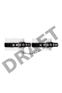 Оковы Pecado BDSM, мягкие, с одним ремешком, с люверсами, натуральная кожа, бело-чёрные