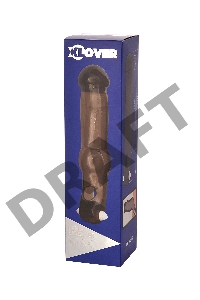 Насадка ToyFa XLover, для увеличения размера с вибрацией,TPE, черная прозрачная, 19,4 см