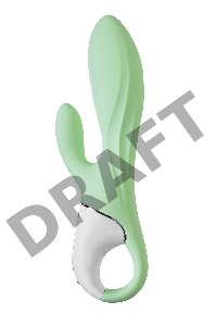 Нереалистичный вибратор Satisfyer Air Pump Bunny 5, силикон, зеленый, 15 см.