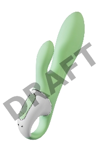 Нереалистичный вибратор Satisfyer Air Pump Bunny 5, силикон, зеленый, 15 см.
