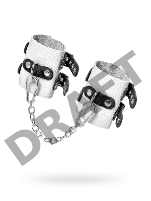 Наручники Pecado BDSM,с двумя ремешками с люверсами, мягкие, натуральная кожа, бело-чёрные