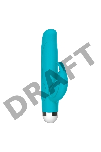 Голубой вибратор-кролик The Mini Rabbit - 13,9 см.