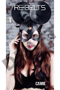 Чёрная маска Carrie Black с круглыми ушками