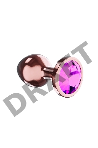 Пробка цвета розового золота с лиловым кристаллом Diamond Quartz Shine S - 7,2 см.