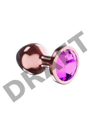 Пробка цвета розового золота с лиловым кристаллом Diamond Quartz Shine S - 7,2 см.