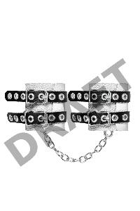 Наручники Pecado BDSM,с двумя ремешками с люверсами, мягкие, натуральная кожа, бело-чёрные