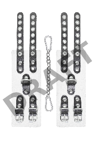 Наручники Pecado BDSM,с двумя ремешками с люверсами, мягкие, натуральная кожа, бело-чёрные