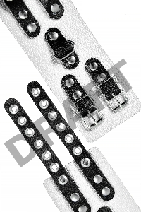 Наручники Pecado BDSM,с двумя ремешками с люверсами, мягкие, натуральная кожа, бело-чёрные