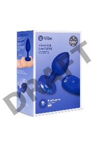 Вибрирующая втулка Vibrating Jewel Plug L/XL цвета синий сапфир