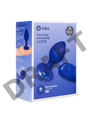 Вибрирующая втулка Vibrating Jewel Plug L/XL цвета синий сапфир