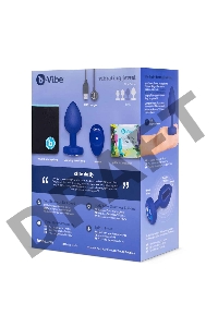 Вибрирующая втулка Vibrating Jewel Plug L/XL цвета синий сапфир