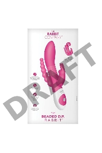 Розовый вибратор-кролик с анальным отростком The Beaded D.P.Rabbit