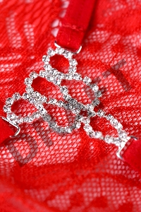 Трусики со стразами Joli Valerie, красный, OS