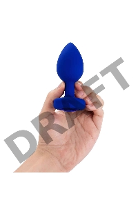 Вибрирующая втулка Vibrating Jewel Plug L/XL цвета синий сапфир