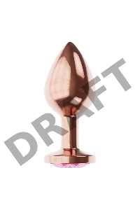 Пробка цвета розового золота с лиловым кристаллом Diamond Quartz Shine S - 7,2 см.