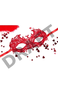 Красная ажурная текстильная маска Андреа