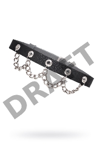 Чокер с цепочкой Pecado BDSM, натуральная кожа, черный